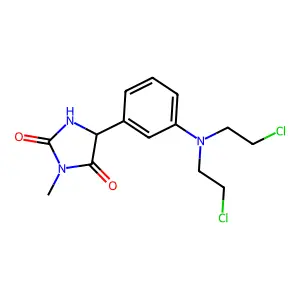 Hydantoin, 5-(m-(bis(2-chloroethyl)amino)phenyl)-3-methyl- structure
