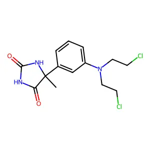 Hydantoin, 5-(m-(bis(2-chloroethyl)amino)phenyl)-5-methyl- structure
