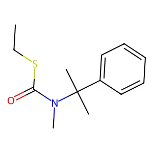 Carbamothioic acid, methyl(1-methyl-1-phenylethyl)-, S-ethyl ester structure