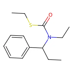 Carbamothioic acid, ethyl(1-phenylpropyl)-, S-ethyl ester structure