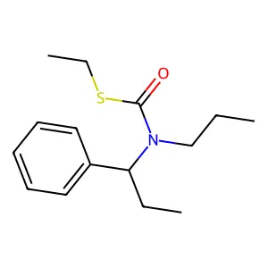 S-Ethyl (1-phenylpropyl)propylcarbamothioate structure