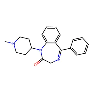2H-1,4-Benzodiazepin-2-one, 1,3-dihydro-1-(1-methyl-4-piperidinyl)-5-phenyl- structure