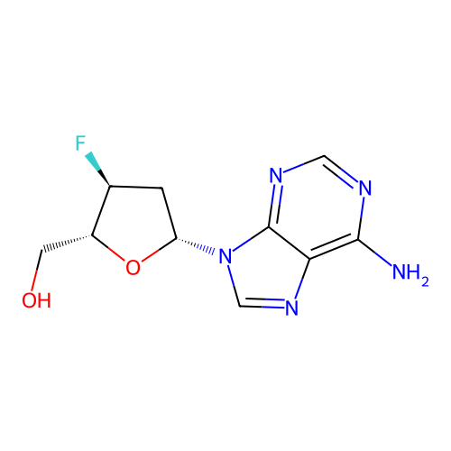 9-(3-Fluoro-2,3-dideoxy-beta-D-erythro-pentofuranosyl)adenine structure