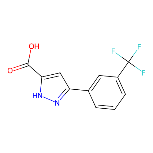 3-(3-(Trifluoromethyl)phenyl)-1H-pyrazole-5-carboxylic acid structure