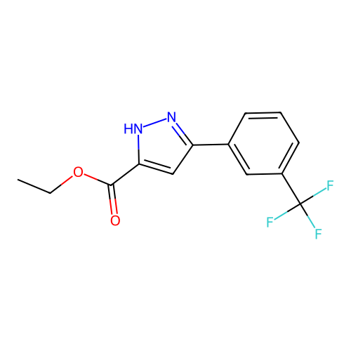 ethyl 3-[3-(trifluoromethyl)phenyl]-1H-pyrazole-5-carboxylate structure