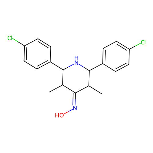 2,6-bis(4-chlorophenyl)-N-hydroxy-3,5-dimethylpiperidin-4-imine structure