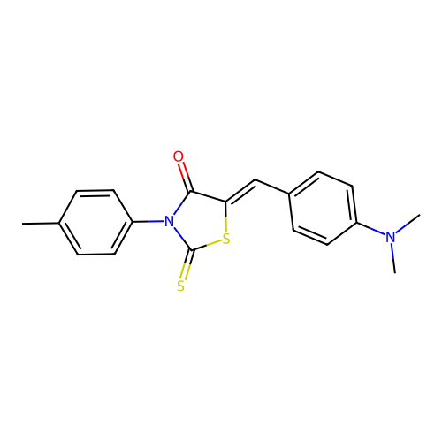 (Z)-5-(4-(dimethylamino)benzylidene)-2-thioxo-3-(p-tolyl)thiazolidin-4-one structure