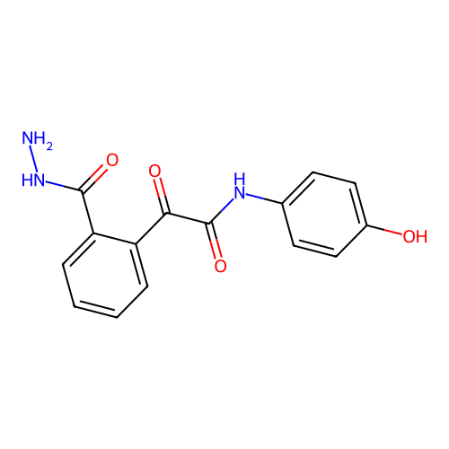 Benzoic acid, 2-(((4-hydroxyphenyl)amino)oxoacetyl)hydrazide structure