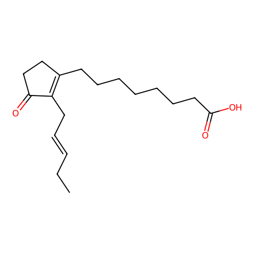 8-[3-oxo-2-[(E)-pent-2-enyl]cyclopenten-1-yl]octanoic acid structure