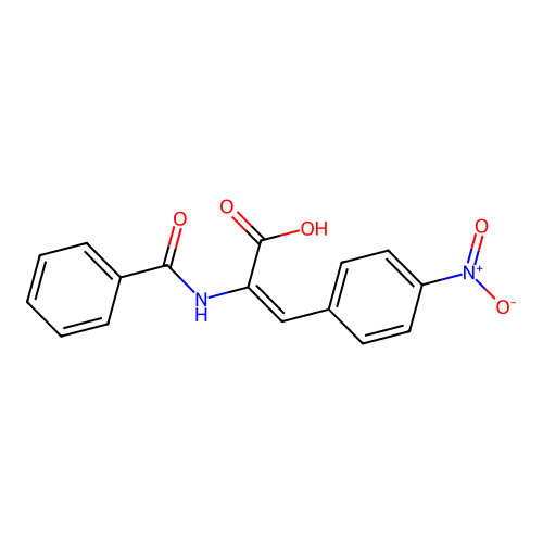 (Z)-2-Benzamido-3-(4-nitrophenyl)acrylic acid structure