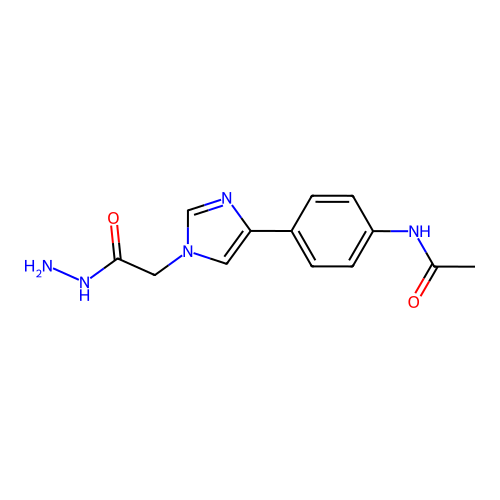 N-[4-[1-(2-hydrazinyl-2-oxoethyl)imidazol-4-yl]phenyl]acetamide structure
