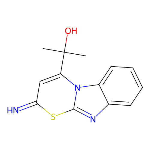 2H-(1,3)Thiazino(3,2-a)benzimidazole-4-methanol, alpha,alpha-dimethyl-2-imino- structure