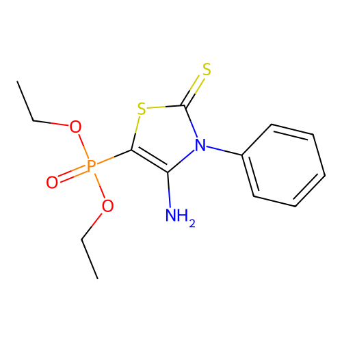 4-Amino-5-diethoxyphosphoryl-3-phenyl-1,3-thiazole-2-thione structure