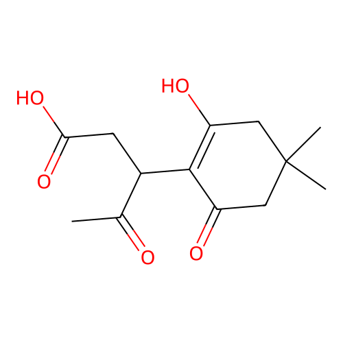 3-(2-Hydroxy-4,4-dimethyl-6-oxocyclohex-1-en-1-yl)-4-oxopentanoic acid structure