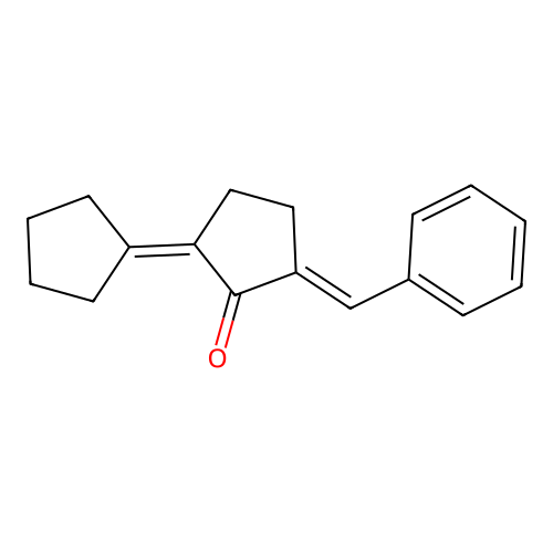 (3E)-3-benzylidene-1,1'-bi(cyclopentyliden)-2-one structure