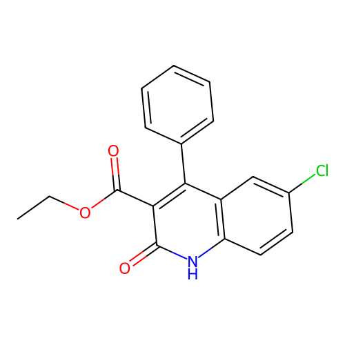 Ethyl 6-chloro-2-oxo-4-phenyl-1,2-dihydro-3-quinolinecarboxylate structure