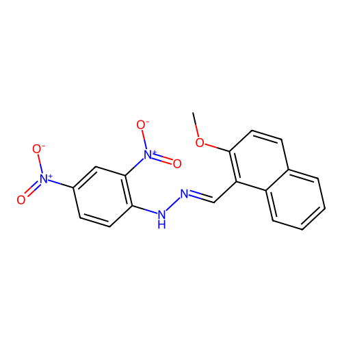 N-[(2-Methoxynaphthalen-1-YL)methylideneamino]-2,4-dinitro-aniline structure