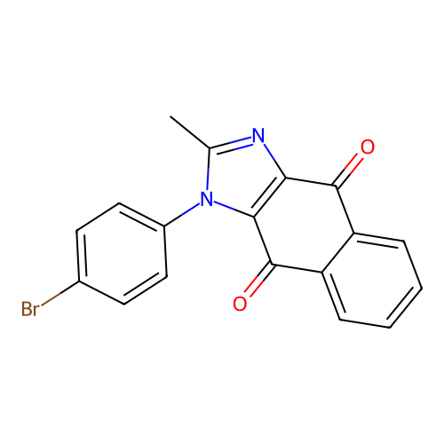 1-(4-bromophenyl)-2-methyl-1H-naphth(2,3-d)imidazole-4,9-dione structure