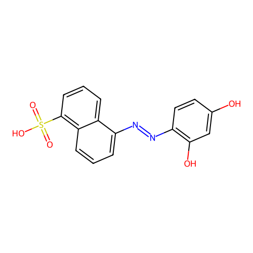 5-((2,4-Dihydroxyphenyl)azo)naphthalene-1-sulphonic acid structure