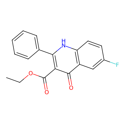 3-Quinolinecarboxylic acid, 6-fluoro-4-hydroxy-2-phenyl-, ethyl ester structure