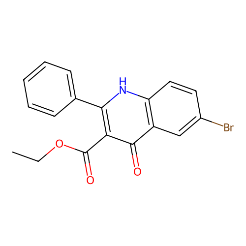 3-Quinolinecarboxylic acid, 6-bromo-4-hydroxy-2-phenyl-, ethyl ester structure