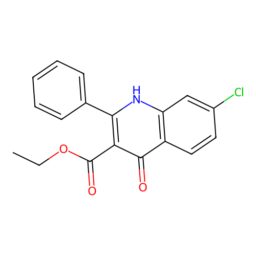 3-Quinolinecarboxylic acid, 7-chloro-4-hydroxy-2-phenyl-, ethyl ester structure