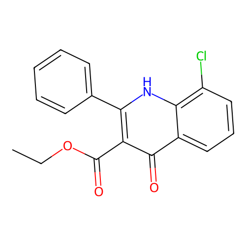 3-Quinolinecarboxylic acid, 8-chloro-4-hydroxy-2-phenyl-, ethyl ester structure