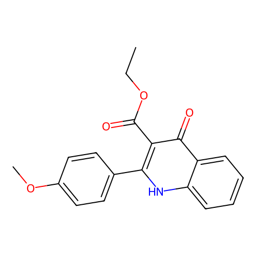 3-Quinolinecarboxylic acid, 4-hydroxy-2-(4-methoxyphenyl)-, ethyl ester structure