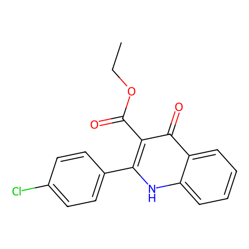 3-Quinolinecarboxylic acid, 2-(4-chlorophenyl)-4-hydroxy-, ethyl ester structure