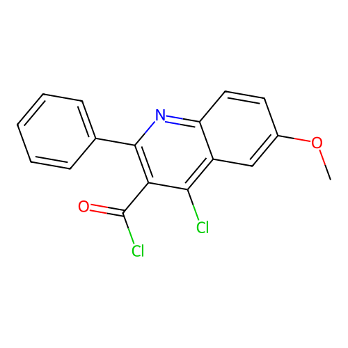 3-Quinolinecarbonyl chloride, 4-chloro-6-methoxy-2-phenyl- structure
