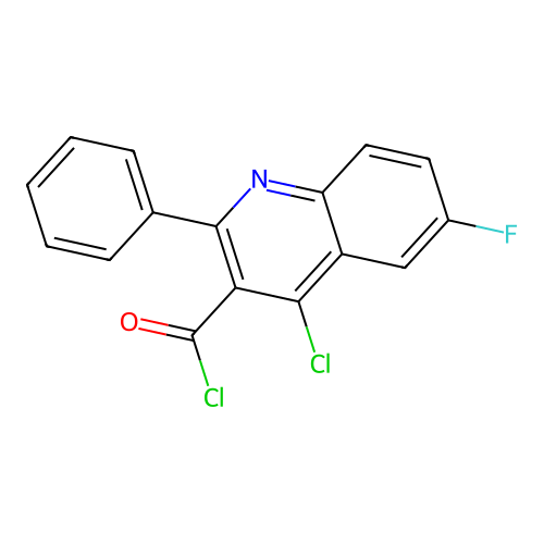 3-Quinolinecarbonyl chloride, 4-chloro-6-fluoro-2-phenyl- structure