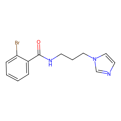 2-bromo-N-(3-imidazol-1-ylpropyl)benzamide structure