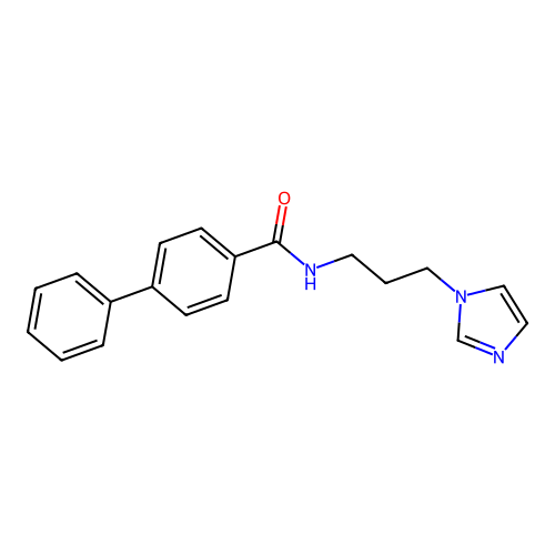 N-[3-(1H-imidazol-1-yl)propyl][1,1'-biphenyl]-4-carboxamide structure