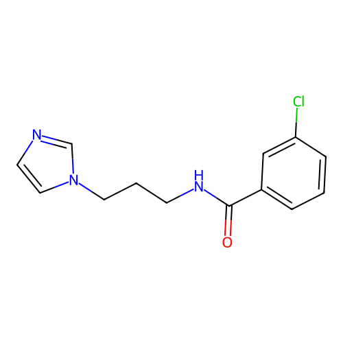 3-chloro-N-[3-(1H-imidazol-1-yl)propyl]benzamide structure