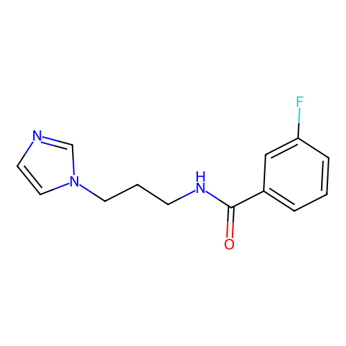 3-fluoro-N-[3-(1H-imidazol-1-yl)propyl]benzamide structure