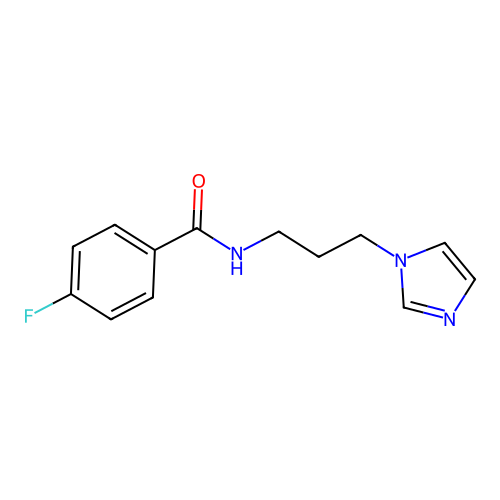 4-fluoro-N-[3-(1H-imidazol-1-yl)propyl]benzamide structure
