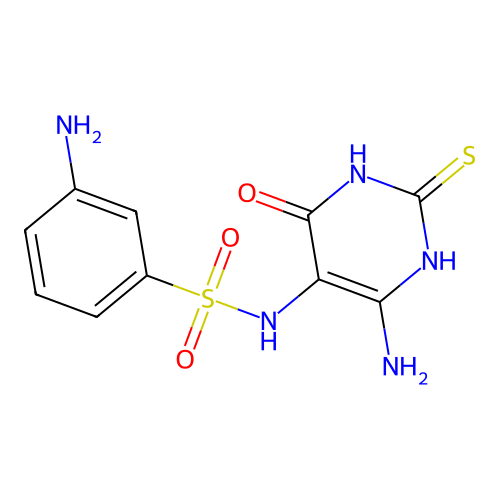3-amino-N-(6-amino-4-oxo-2-sulfanylidene-1H-pyrimidin-5-yl)benzenesulfonamide structure