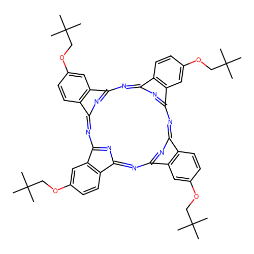 2,9,16,23-Tetrakis(2,2-dimethylpropoxy)phthalocyanine structure