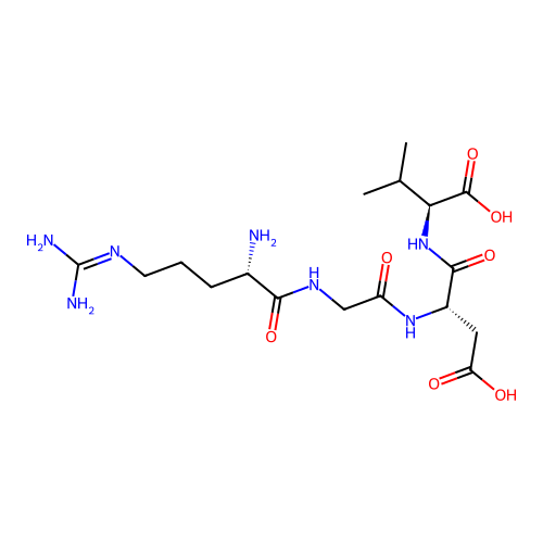 Arginyl-glycyl-aspartyl-valine structure