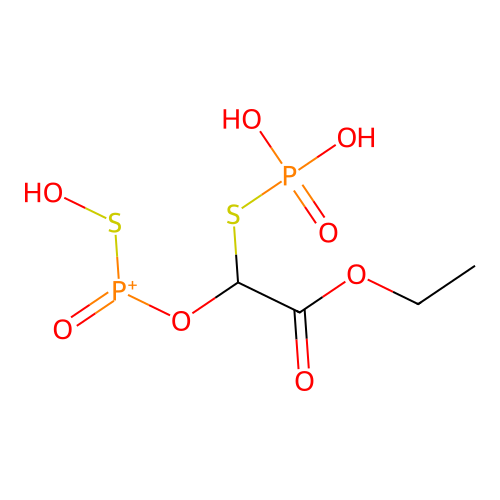 Acetic acid, ((hydroxymercaptophosphinyl)oxy)(phosphonothio)-, 1-ethyl ester structure