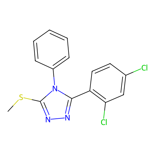 3-(2,4-Dichlorophenyl)-5-(methylthio)-4-phenyl-4H-1,2,4-triazole structure
