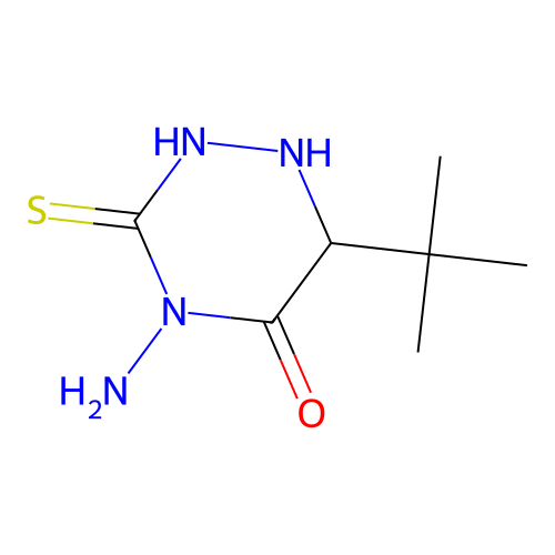 1,2,4-Triazin-5(4H)-one, 4-amino-6-(1,1-dimethylethyl)tetrahydro-3-thioxo- structure