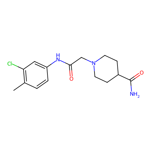 1-[2-(3-Chloro-4-methylanilino)-2-oxoethyl]piperidine-4-carboxamide structure