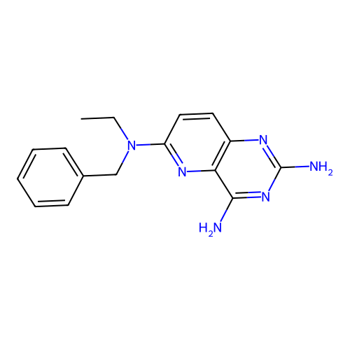Pyrido(3,2-d)pyrimidine, 2,4-diamino-6-(N-ethylbenzylamino)- structure