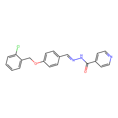 N'-[(E)-{4-[(2-chlorobenzyl)oxy]phenyl}methylidene]pyridine-4-carbohydrazide structure