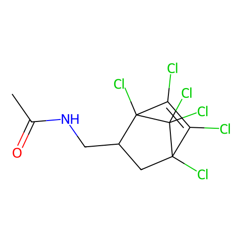 N-[(1,4,5,6,7,7-Hexachlorobicyclo[2.2.1]hept-5-en-2-yl)methyl]acetamide structure