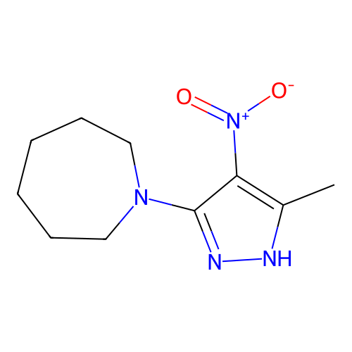 1-(3-methyl-4-nitro-1H-pyrazol-5-yl)azepane structure