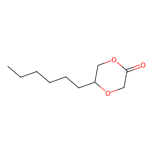 2-Hexyl-5 or 6-keto-1,4-dioxane structure