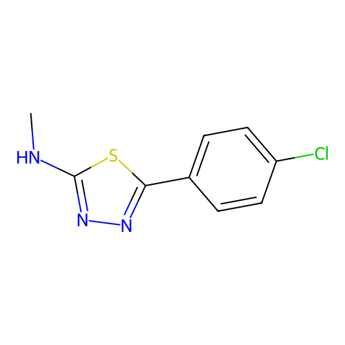 5-(4-chlorophenyl)-N-methyl-1,3,4-thiadiazol-2-amine structure