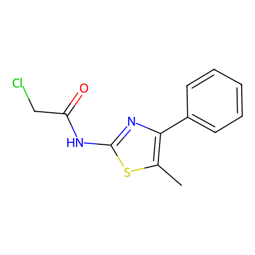 2-Chloro-N-(5-methyl-4-phenyl-thiazol-2-yl)-acetamide structure